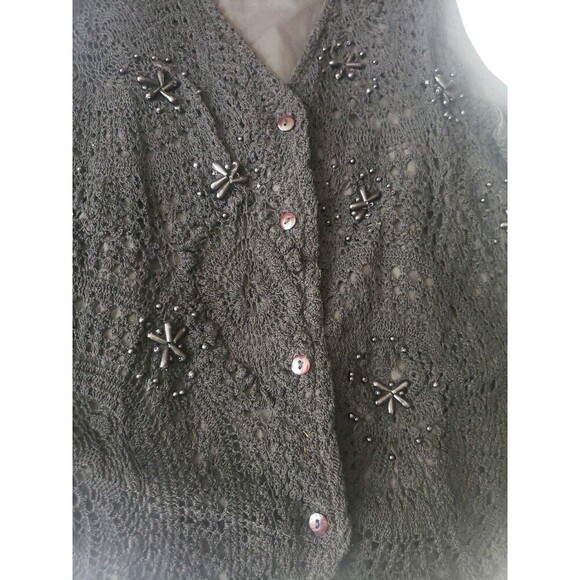 Vintage ime in Vest Black Embroidered Whimsigoth Dark Academia Emo Punk Size M - Picture 9 of 9